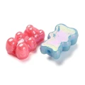 KAM14 Koraliki akrylowe MIŚ MISIE MIŚKI 18mm MIX pastelowe opalizujące 10szt