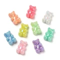 KAM14 Koraliki akrylowe MIŚ MISIE MIŚKI 18mm MIX pastelowe opalizujące 10szt