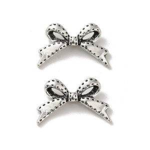 ZAW231 Zawieszki charm przekładka metalowa KOKARDKA kokardki 5szt