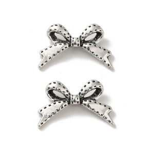 ZAW231 Zawieszki charm przekładka metalowa KOKARDKA kokardki 5szt