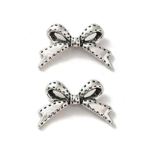 ZAW231 Zawieszki charm przekładka metalowa KOKARDKA kokardki 5szt