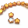 KG14 Koraliki szklane GWIAZDKI GWIAZDA opalizujące 20szt orange pomarańczowe