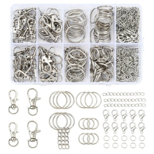 ZE16 Zestaw półfabrykatów do robienia breloków i biżuterii 520 elementów