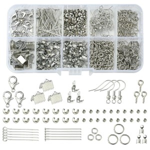 ZE20 Zestaw półfabrykatów bigle igły karabinki do biżuterii 717 elementów