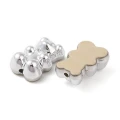 KAM16 Koraliki akrylowe metalizowane MIŚ MISIE MIŚKI 18mm srebrne 5szt