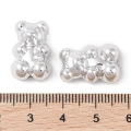KAM16 Koraliki akrylowe metalizowane MIŚ MISIE MIŚKI 18mm srebrne 5szt