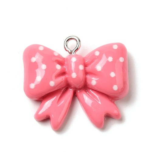 ZAW235 Zawieszka z żywicy akryl KOKARDKA w kropki kokardki 2szt