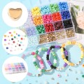KOP132 DUŻY Zestaw koraliki akryl 620 szt pony kandi literki przekładki do bransoletek + żyłka