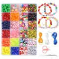 KOP133 DUŻY Zestaw koraliki akryl 740 szt pony kandi literki buźki fimo + akcesoria