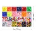 KOP133 DUŻY Zestaw koraliki akryl 740 szt pony kandi literki buźki fimo + akcesoria