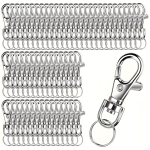 KAR24 Karabinek karabińczyk brelok z kółkiem 15mm zestaw 5kpl platynowy