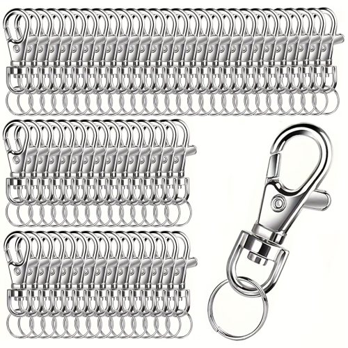 KAR24 Karabinek karabińczyk brelok z kółkiem 15mm zestaw 5kpl platynowy