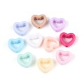 KOK165 Koraliki akrylowe serce serduszko SERCA ramka 20szt