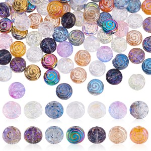 KSZ62 Koraliki szklane opalizujące spirala wir ślimak lizak miks kolorów 10szt