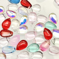 KSZ65 Koraliki szklane opalizujące łezka kropla KROPELKI miks kolorów 20szt