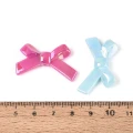 KOK168 Koraliki akrylowe KOKARDKA kokardki 34mm MIX kolorowe opalizujące 10szt