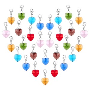 ZAW240 Zawieszki mini brelok kryształowe serce serduszko SERDUSZKA 7szt