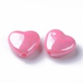 KOK173 Koraliki akrylowe SERDUSZKA SERCA pastelowe opalizujące 11mm 20szt