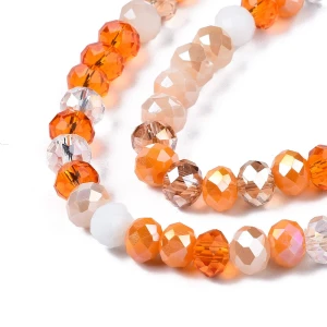 RON4 Koraliki szklane RONDELLE OPONKA OPONKI 6mm orange mix 20szt