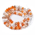 RON4 Koraliki szklane RONDELLE OPONKA OPONKI 6mm orange mix 20szt