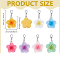 ZAW247 Zawieszki PLUMERIA kwiat zestaw 7szt mini breloki karabinek
