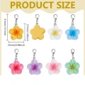 ZAW247 Zawieszki PLUMERIA kwiat zestaw 7szt mini breloki karabinek