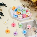 ZAW247 Zawieszki PLUMERIA kwiat zestaw 7szt mini breloki karabinek