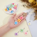 ZAW247 Zawieszki PLUMERIA kwiat zestaw 7szt mini breloki karabinek