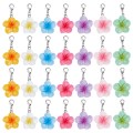 ZAW247 Zawieszki PLUMERIA kwiat zestaw 7szt mini breloki karabinek