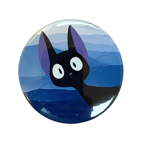 PRZ62 Przypinka button badzik Kotek kot Jiji z Kiki's Delivery Service anime 58mm L