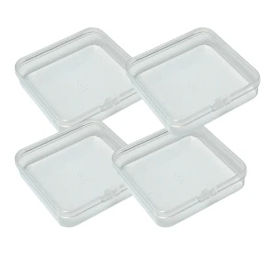 ORG7 Zestaw 4szt organizer pudełko kwadratowe na naklejki wlepy koraliki 7,2cm x 7,2cm 