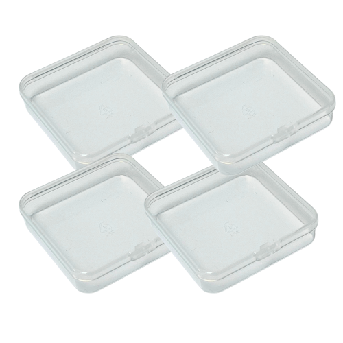 ORG7 Zestaw 4szt organizer pudełko kwadratowe na naklejki wlepy koraliki 7,2cm x 7,2cm