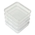 ORG7 Zestaw 4szt organizer pudełko kwadratowe na naklejki wlepy koraliki 7,2cm x 7,2cm