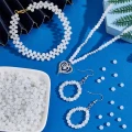 RON7 Koraliki szklane RONDELLE OPONKA OPONKI 4mm białe opalizujące 50szt