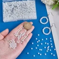 RON7 Koraliki szklane RONDELLE OPONKA OPONKI 4mm białe opalizujące 50szt