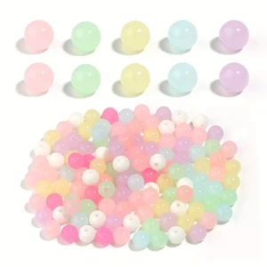 KOK89 Koraliki kulki kule CANDY PASTELOWE mix 6mm bransoletki 50szt