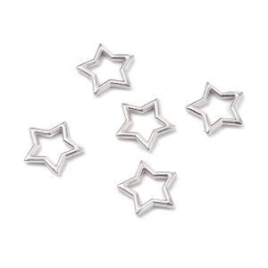 ZAW249 Zawieszki charm przekładka metalowe GWIAZDKA RAMKA do bransoletek 10szt