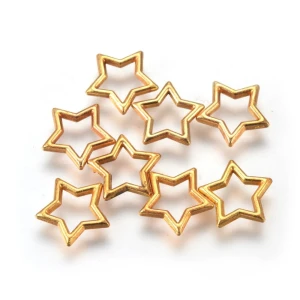 ZAW250 Zawieszki charm przekładka metalowe GWIAZDKA RAMKA do bransoletek 10szt