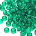 KOP137 Koraliki kandi oponki akryl 9mm warkoczyki pony bead zielone przezroczyste 20szt
