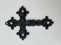 ZAW254 Zawieszka metalowa duża GOTYK krzyż kwiaty czarny alternative 1szt