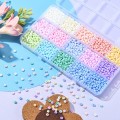 ROZ4 Koraliki rocaille szklane drobne PASTELOWE makaronik 4,5mm 2250szt kaseta