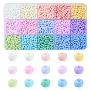 ROZ4 Koraliki rocaille szklane drobne PASTELOWE makaronik 4,5mm 2250szt kaseta