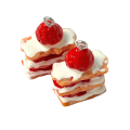 ZAW258 Zawieszki akrylowe z żywicy ciastko ciasto truskawka KAWAII 2szt
