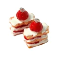 ZAW258 Zawieszki akrylowe z żywicy ciastko ciasto truskawka KAWAII 2szt