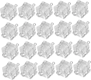 ZAW259 Zawieszki akrylowe z żywicy 12mm kostka lodu lód 2szt