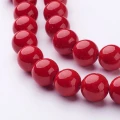 KN68 Kamień Jadeit Mashan koraliki kulka kula czerwone korale 12mm 6szt