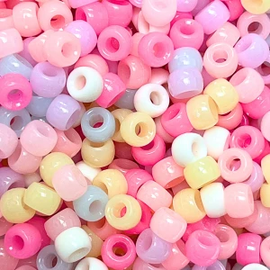 KOP139 Koraliki kandi oponki akryl 9mm pastelowe candy pony bead 50szt
