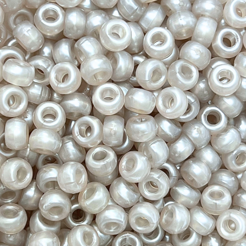 KOP140 Koraliki kandi oponki akryl 9mm perłowe szare pony bead 20szt