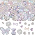 KAB10 Zestaw ozdoby kaboszony CUTE KAWAII 350szt miks misie perełki motyl