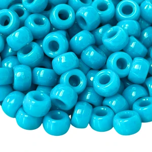 KOP141 Koraliki oponki 9mm kandi pony bead turkus morskie niebieskie 20szt